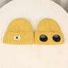 Winter velvet warm ear protection bag head hat women's outdoor cycling windproof pilot goggles knitted wool hat