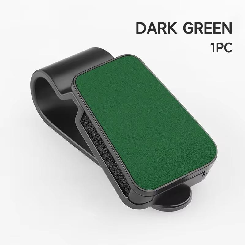 Car Glasses Holder Universal Car Visor Sunglasses Holder Clip Leather Eyeglasses Hanger and Ticket Card Clip Eyeglasses Mount