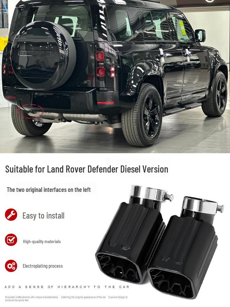 Black Warrior Quad-Outlet Honeycomb Tailpipe for Land Rover Defender Diesel