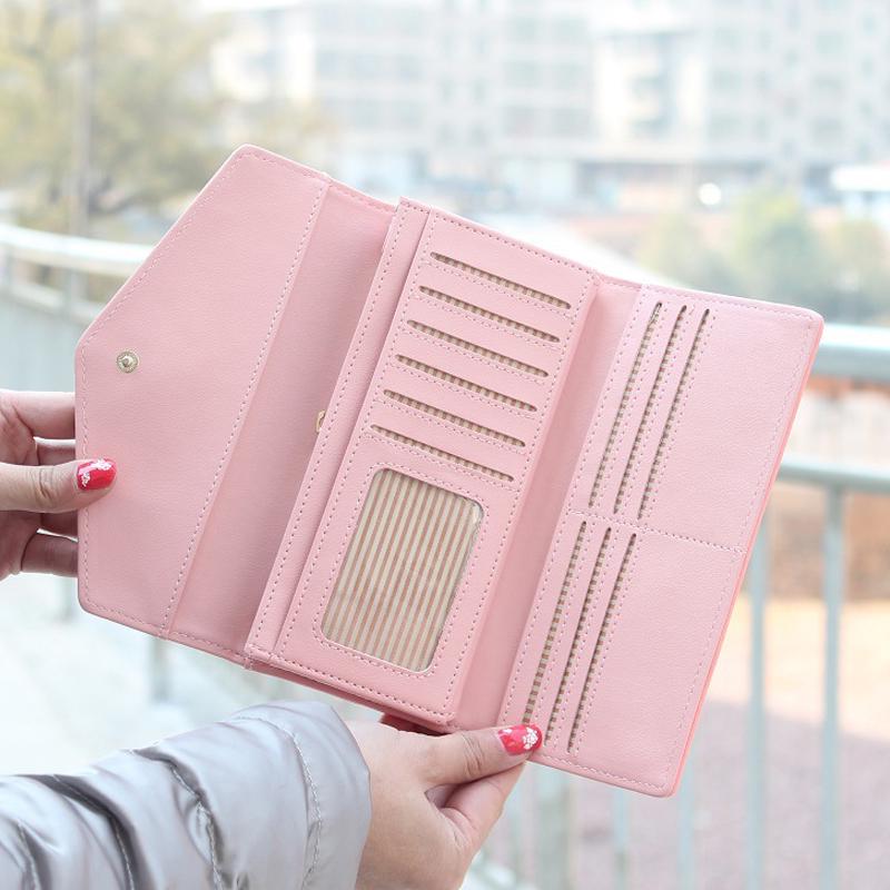 Кошелек из искусственной кожи для отдыха в красочном стиле, 3 раза, с цветочным принтом, женский длинный кошелек для монет