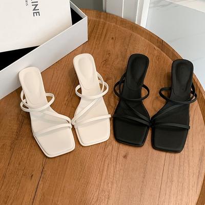 Босоножки на шпильке женские белые туфли на высоком каблуке женские шлепанцы с открытым носком уличная женская обувь