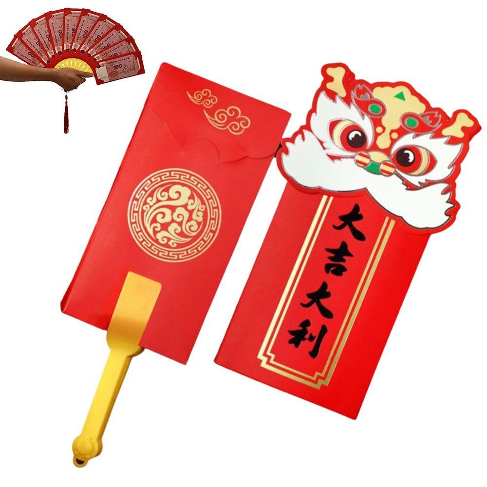 Expandable Fan Red Packet Fan-shaped Red Envelopes for Wedding Party New Year
