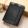Мужские кошельки с RFID-застежкой из натуральной кожи, кошельки-застежки для карт и монет, мужской кошелек с карманами для монет