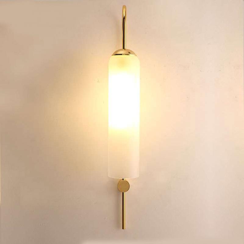 Klok - Wall Lamp Gold 75 cm 1xE27 Metal + Milky Glass