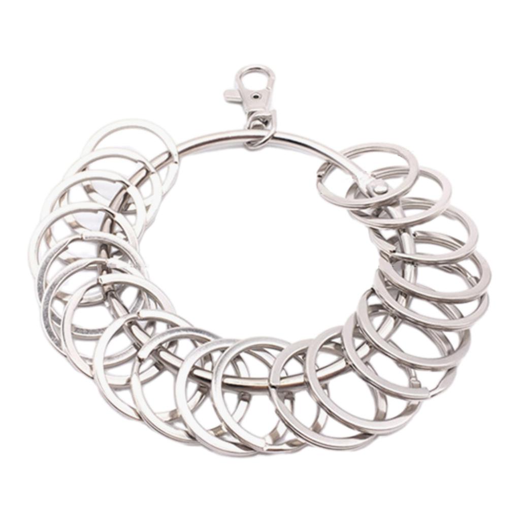 Большой круглый органайзер для брелоков с карабином-лобстером, портативное металлическое кольцо-держатель для ключей, аксессуары для ключей, простой в использовании