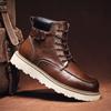FashionOutdoor Anti-slip Walking Shoe Travel Lace-Up Boots Comfort High Top Shoes  Ankle Boots Warm Winter Genuine Leather Men Boots