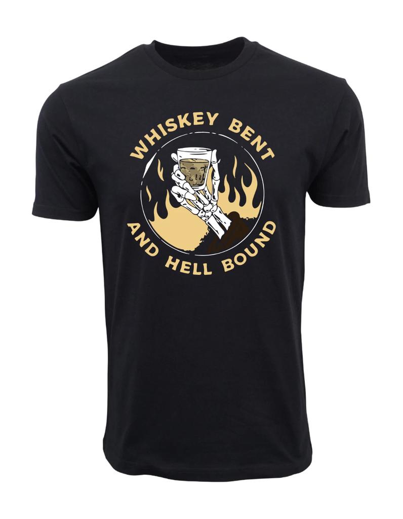 Unisex Adult Casual Graphic WHISKEY BENT AND HELL BOD GRAPHIC T SHI...