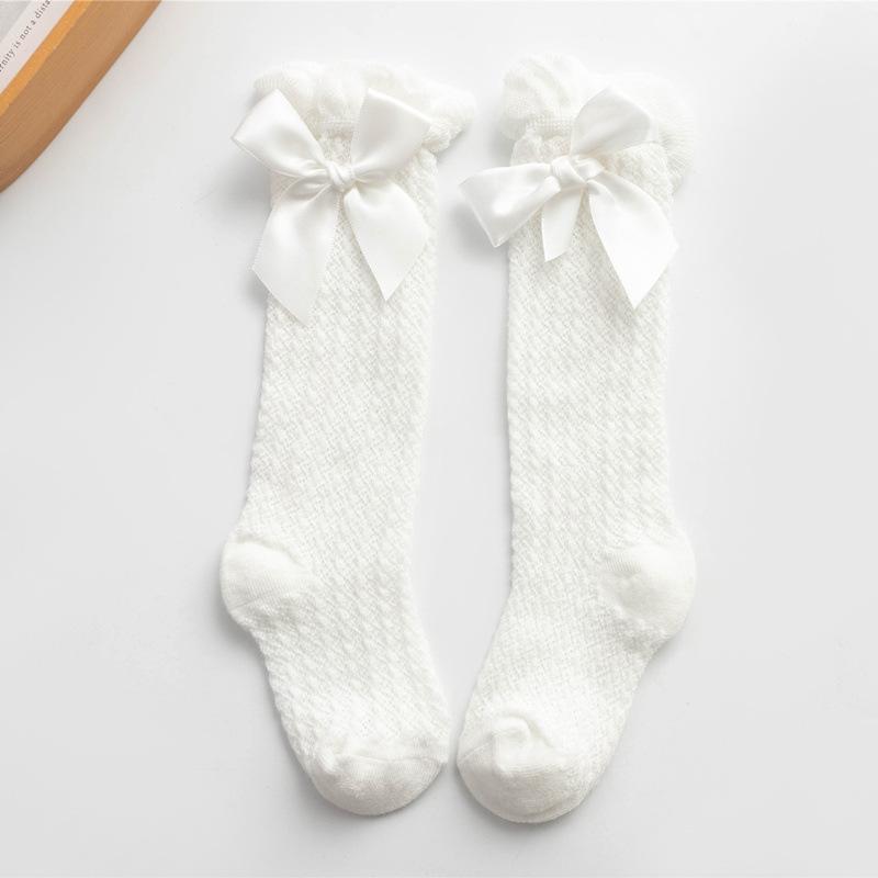 baby summer socks for newborn long socks set white mesh ruffle cotton soft long new born socks with bow princess birthday gift