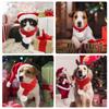 Pet Christmas Knitted Scarf With Fuzzy Pompom Winter Warm Scarf Neck Warmer Bandana For Cats Dogs