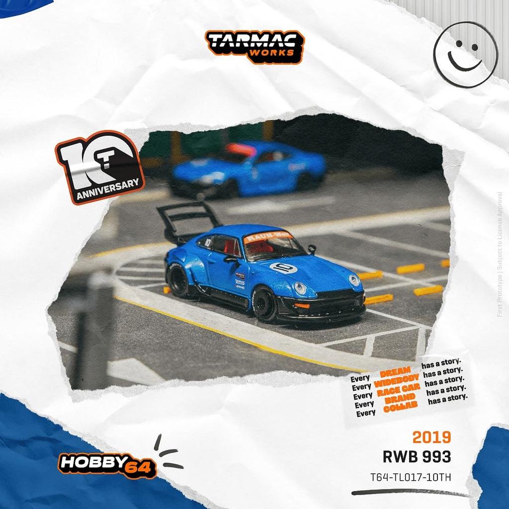 Speedmaster Japan TARMACWORKS RWB 993 10-летний юбилей Tarmac Works Готовая модель 1/64 T64-TL017-10TH