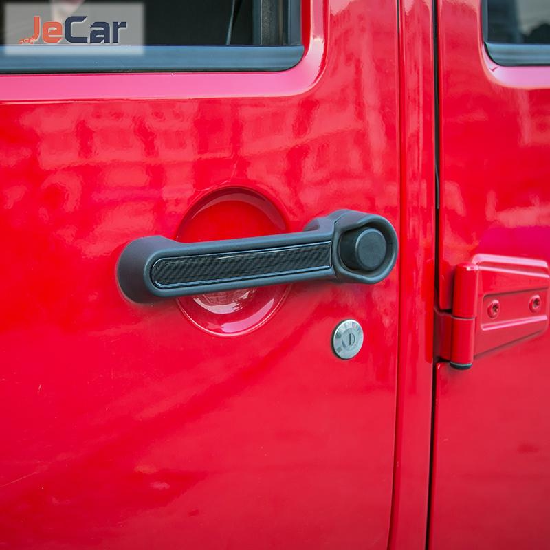 Боковые накладки на ручки дверей автомобиля, детали отделки, аксессуары для внешнего стайлинга автомобиля для Jeep Wrangler JK 4-Doors