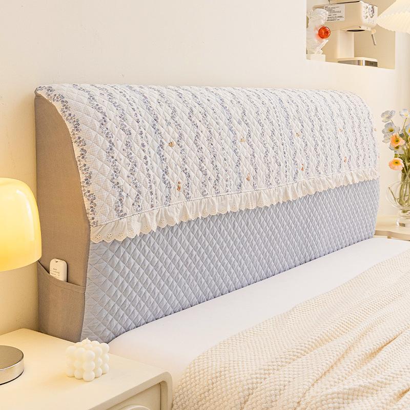 1PC INS Cream Style Full Coverage Headboard Cover Anti-cat Scratch Anti-pilling Dustproof Elastic Soft Bag for Home All Season
