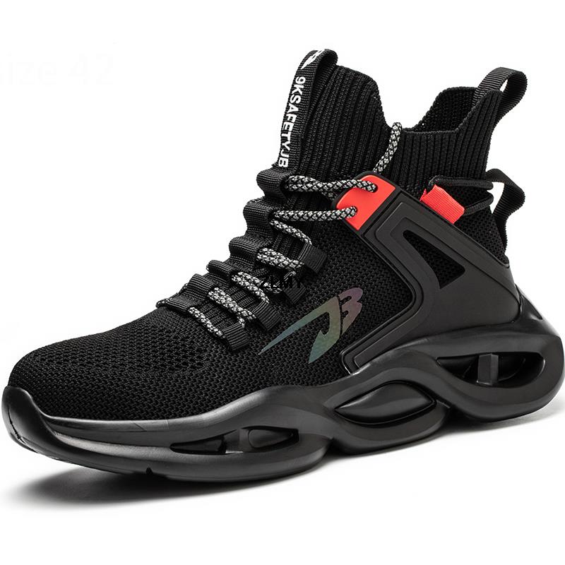 Модные легкие защитные ботинки для мужчин, дышащие рабочие защитные ботинки со стальным носком, модные рабочие ботинки для мужчин, кроссовки с защитой от ударов и ударов