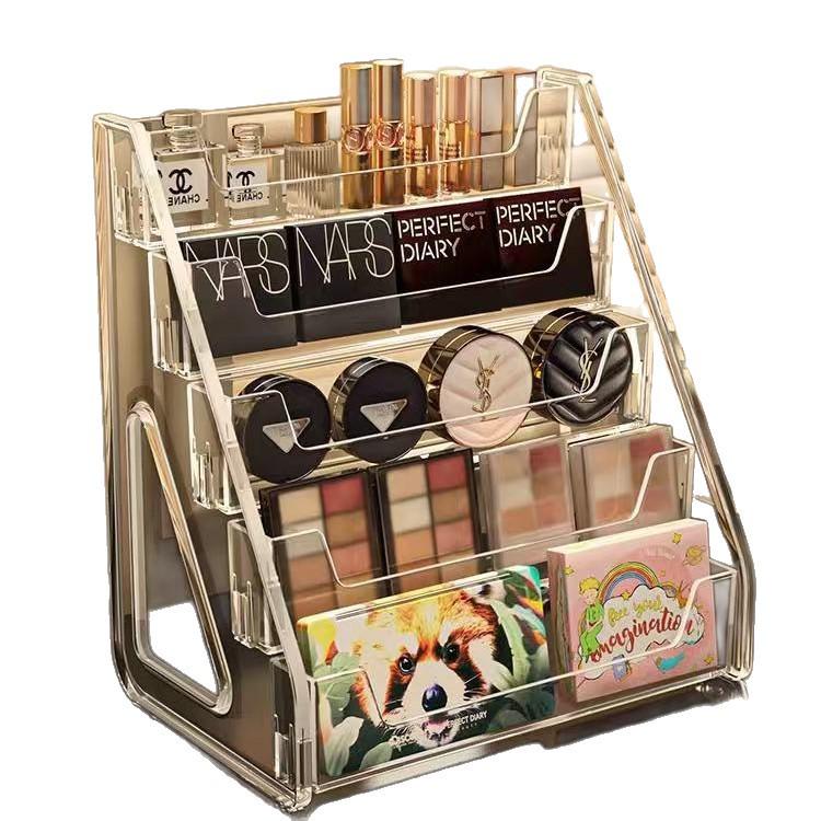 Акриловый косметический органайзер: Подставка для хранения парфюмерии, помады, теней для век, средств по уходу за кожей