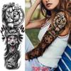 1 PC 480*170MM Full Arm Temporary Tattoo Sticker Sleeve Men Women Fashion Sexy Fake Tattoo Wolf  Lion Tiger Painting Tattoo Skull Angel Tattoo
