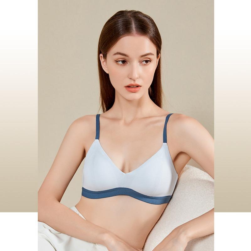 Нижнее белье без маркировки, женское нижнее белье, без стального кольца, бюстгальтер для девочек, удобный бюстгальтер с треугольной чашкой и плоской грудью