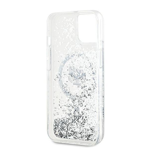 Etui Karl Lagerfeld Liquid Glitter Choupette Head Magsafe Na Iphone 15 / 14 / 13 - Przezroczyste