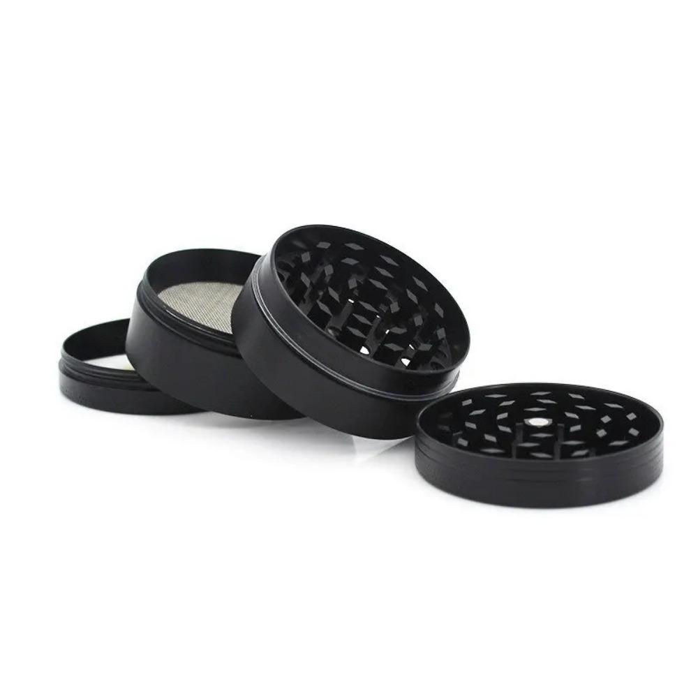 40mm 4 Layers Aluminium Herb and Spice Grinder Metal with Scraper Portable Food Mill Zinc Alloy Smooth Grinding