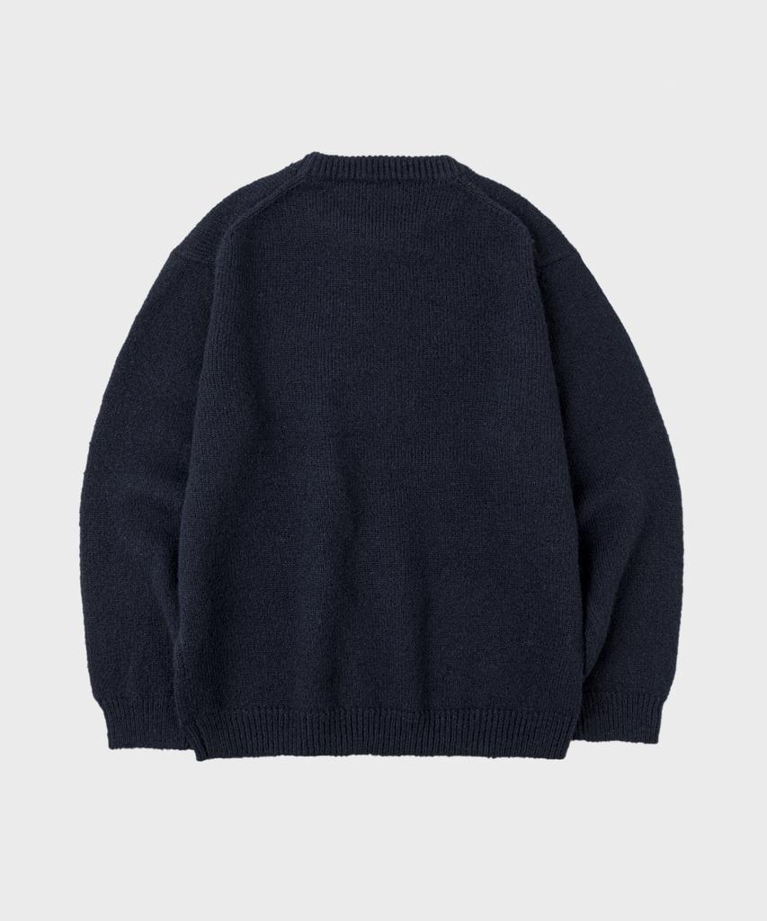 LETTERCOMO Daily Wool Round Knit Navy