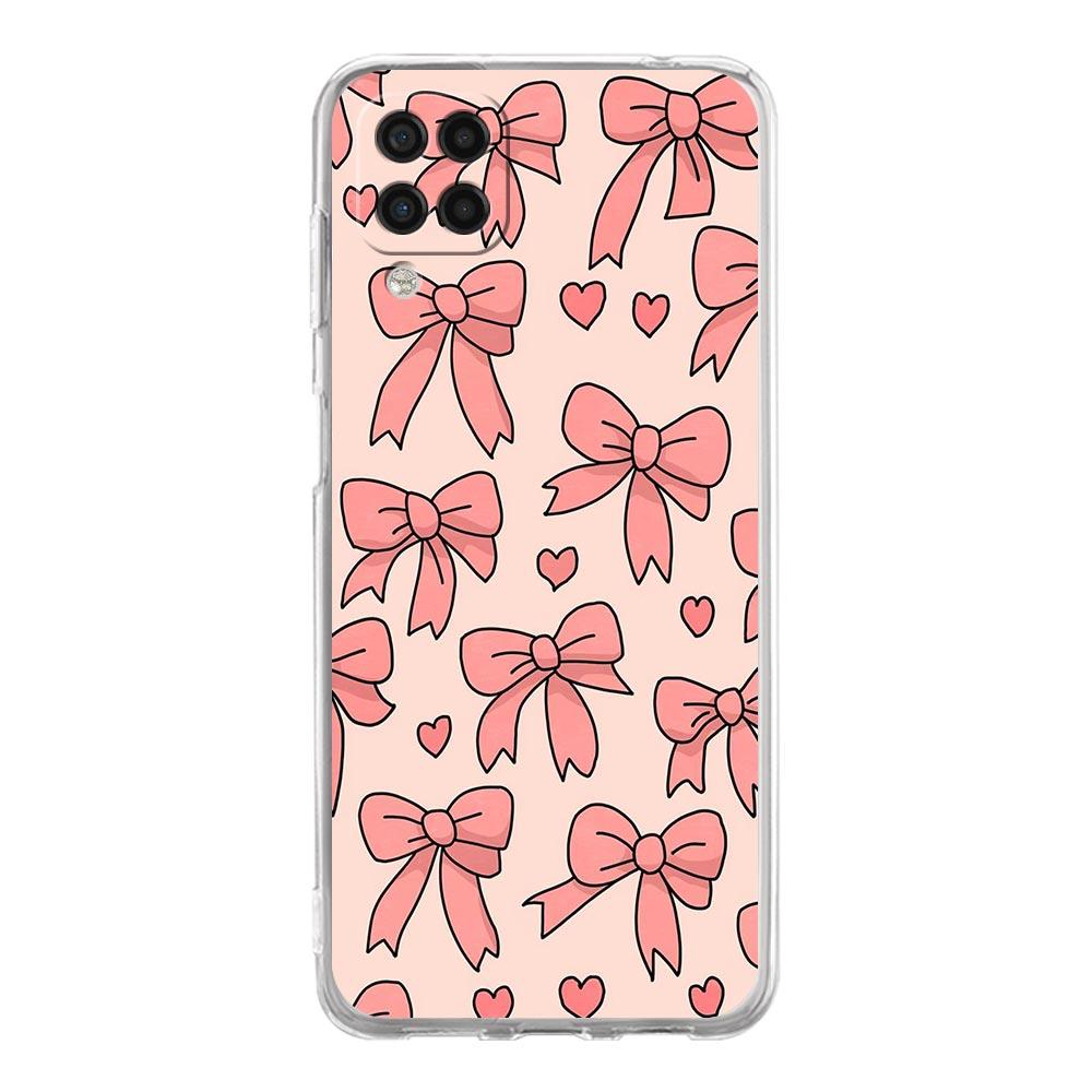 Чехол для телефона Samsung Galaxy A13 A33 A35 A55 A73 A53 A23 A51 A71 A21S A31 A41 A05s A03S A15 A25 5G Cover Милый Розовый Сердечко Бантик