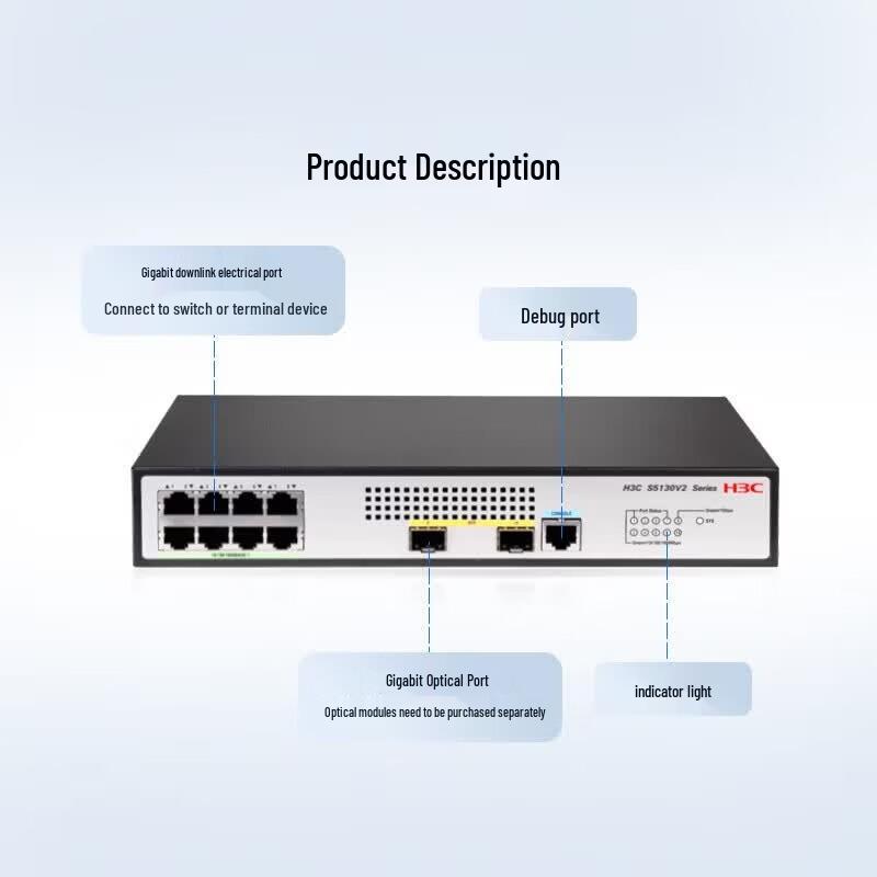 H3C S5130V2-10P-HPWR-LI 10-портовый управляемый коммутатор Gigabit PoE+