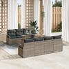 VidaXL 8-Piece Garden Sofa Set with Grey Cushions Poly Rattan 3357502