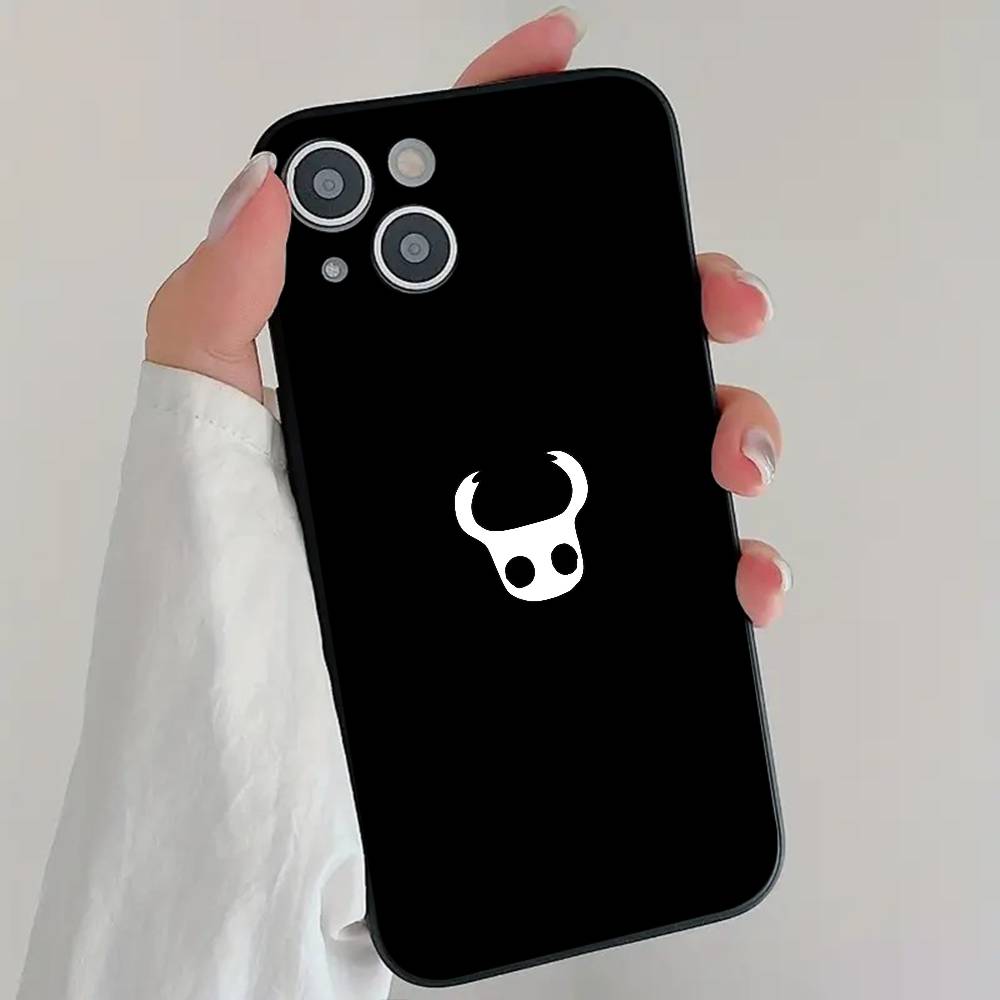 Anime Game Cool H-Hollow Knigth Phone Case Cool Black Silicone Soft For IPhone 16 15 14 13 12 11 X XR Plus Pro Max Plus