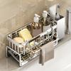 Self-Draining Sponge Holder Stainless Steel Dishcloth Rack Practical Sink Drain Rack  for Home
