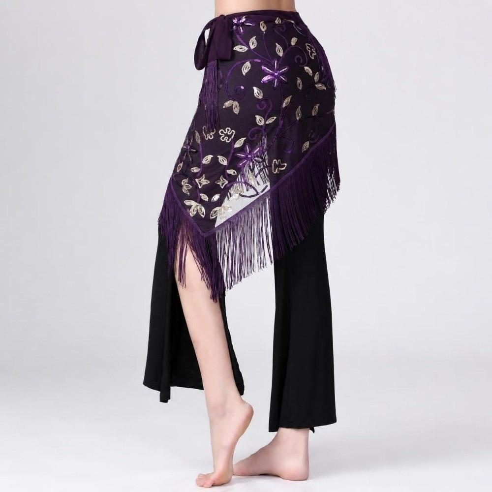 Triangle Shape Dance Waist Chain Mesh Fabric Tassel Hip Scarf Belly Dance Performance