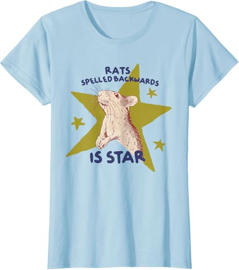 Rats Spelled Backwards Is Star Rat Meme Rat Lover Animal Tshirt Y2k Girls Fashion Mouse Graphic Saying Tee Aesthetic Clothes