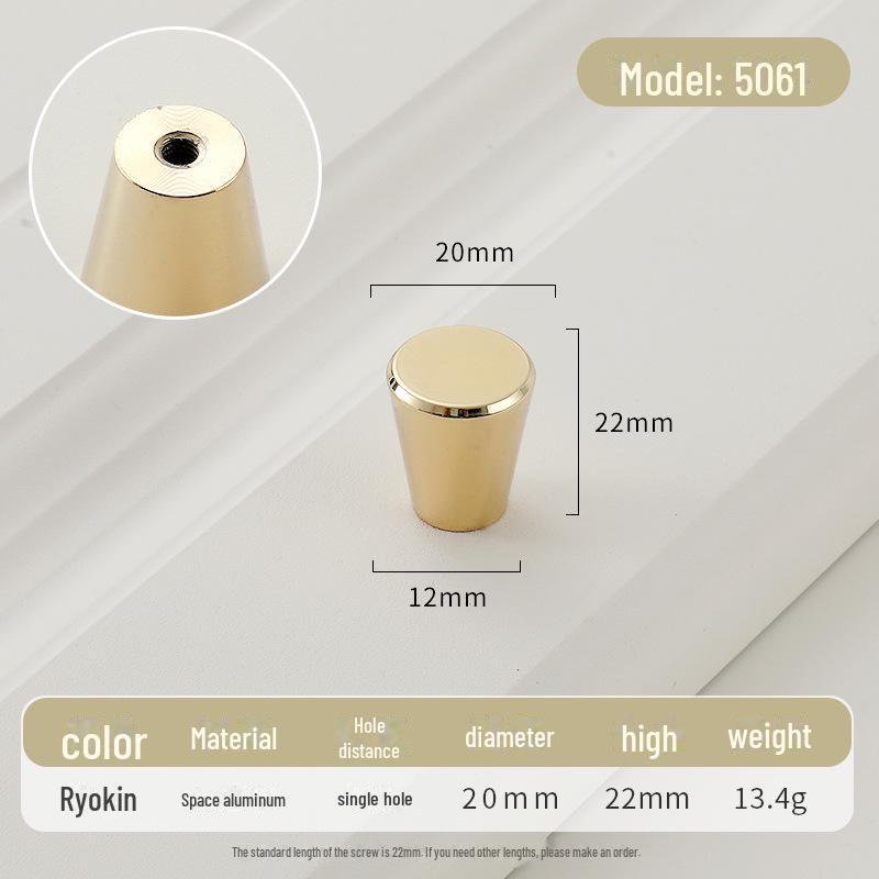 Золотая круглая ручка для ящика класса люкс с одним отверстием для современных простых шкафов