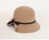 Ins Chic Winter Wool Hepburn Black White Bowknot Bee Lady Leisure Bucket Cap Women Fishermen Hat