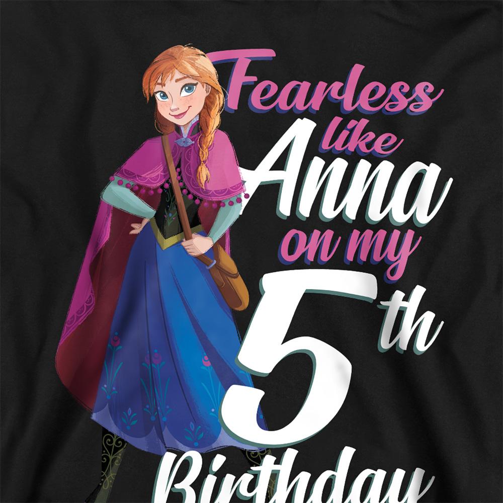 Frozen Childrens/Kids Fearless Like Anna Heather 5th Birthday Pullover Hoodie