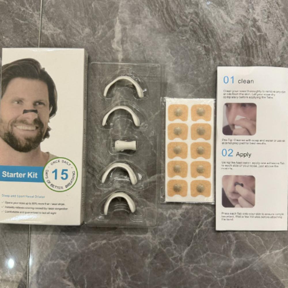Спортивный носовой расширитель Спящий носовой расширитель для дыхания Стартовый набор Полоски для носового дыхания Магнитные носовые полоски Уменьшают храп