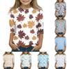 Print Tops For Youth Girls 5-16 Years Round Neck 3/4 Sleeves T-Shirts Trendy Tops Outfit Tees