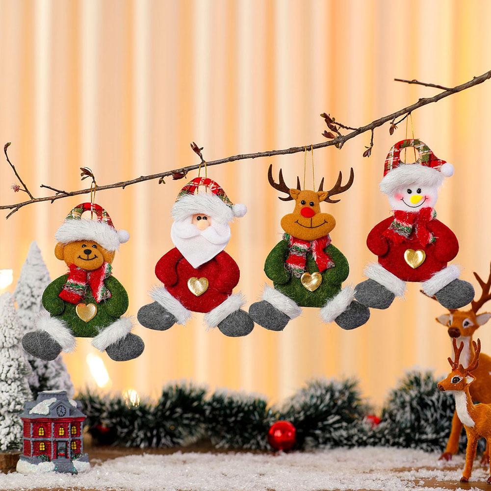 Рождественские плюшевые куклы-украшения, тканевые куклы-подвески, коллекция, рождественские маленькие подарки, украшения для рождественской елки, подвесные украшения