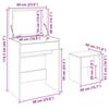 Makeup Table with Stool White 60 x 40 x 113.5 cm