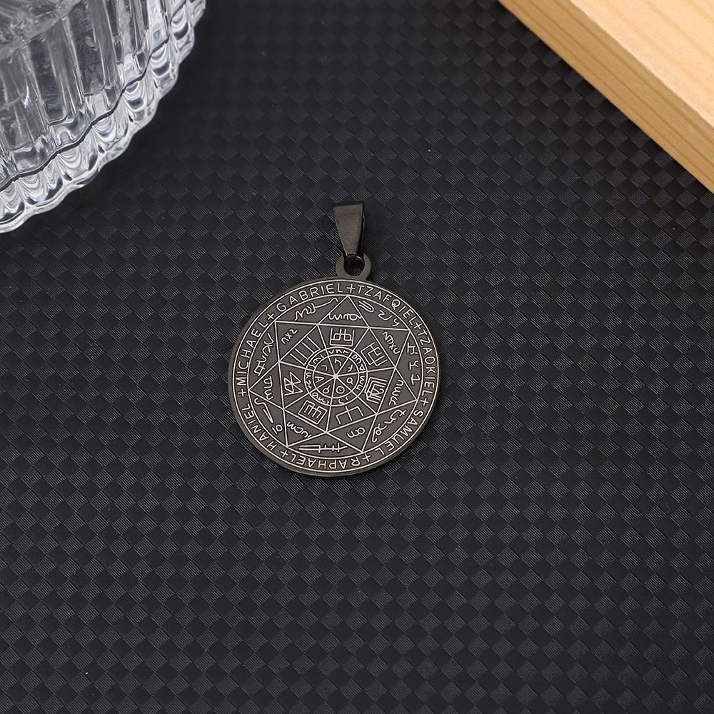 Мужское ожерелье из нержавеющей стали с подвеской в виде магического круга семи архангелов