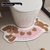 Мультяшный коврик для ванной в форме буквы U с нескользящим покрытием и быстрой сушкой