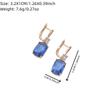 1 Pair Fashion Blue Square Zircon Dangle Earrings for Women Daily Jewelry Party Accessories