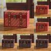 Wooden Retro Woven Lockable Medicine Box Organizer With Password For Home Office