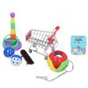 7pcs Parrot Puzzle Toys Set Mini Cart Training Rings Skateboard Bell Ball Kit for Birds