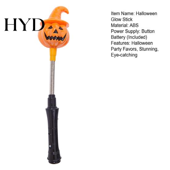 Ghost Light Decoration Halloween Party LED Glow Stick for Kids, Spooky Pumpkin No Flame Lighted Up Rod with Spring Holiday Favors Ritual