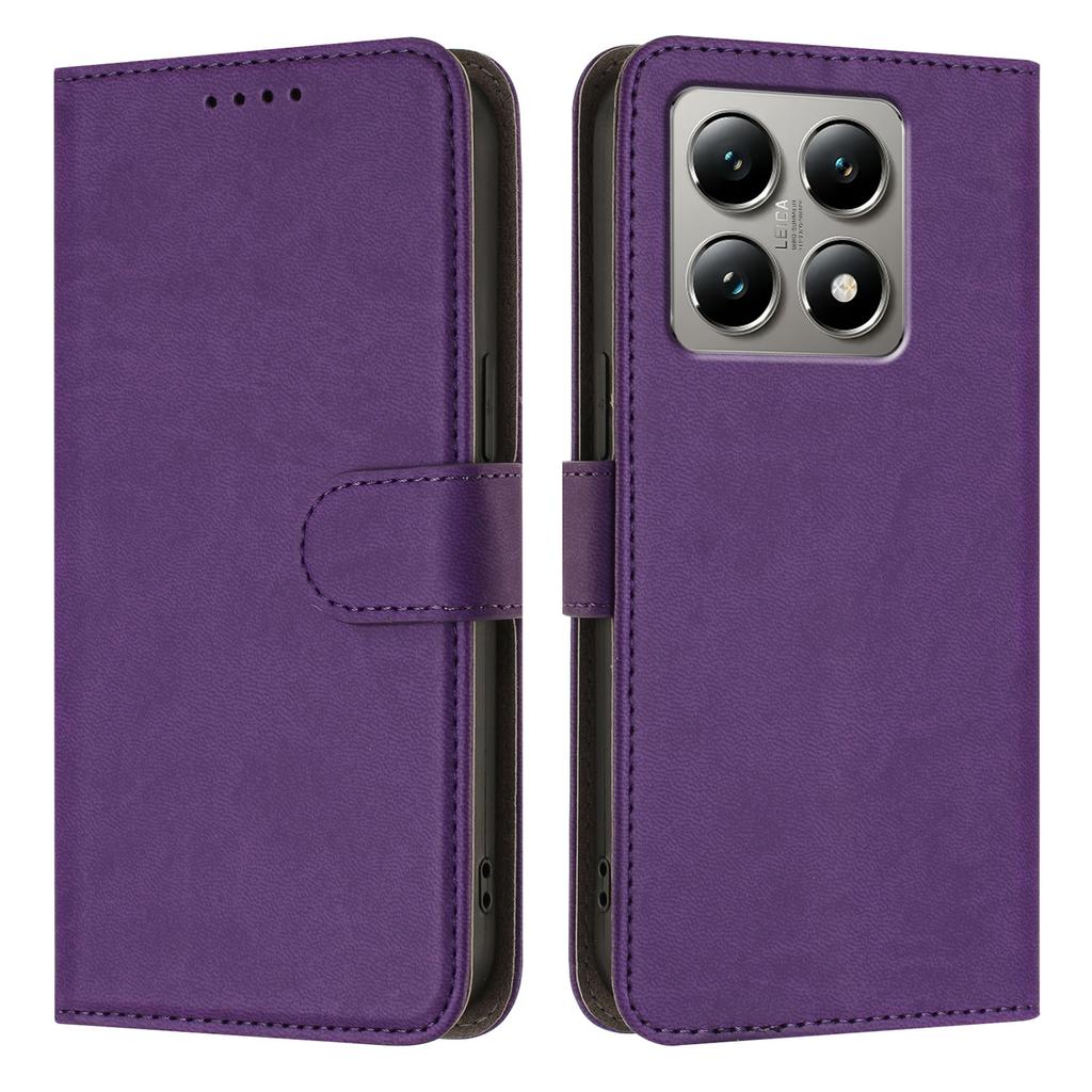 For Xiaomi 15T Leather Case Solid Color Phone Cover with Wallet