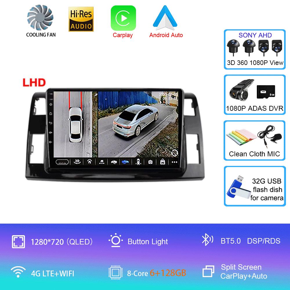 Android 14 For Toyota Previa 3 III XR50 Estima 2006 - 2019 Multimedia Blu-ray QLED Screen Navigation GPS No 2 Din Player