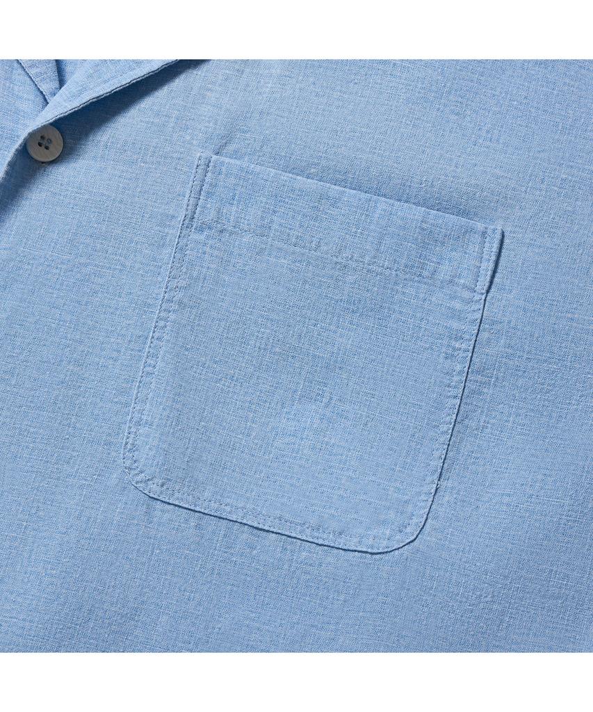 PRODESHIRT [Комфорт] Тропическая винтажная льняная рубашка-кемпинг (Ocean Blue)