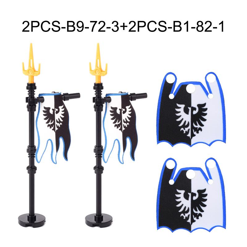 Средневековая Военная Война Армия Замок Рыцарь Солдат Фигурки Строительные Блоки Оружие Плащ Шлем Наплечник Флаг Воин Щит