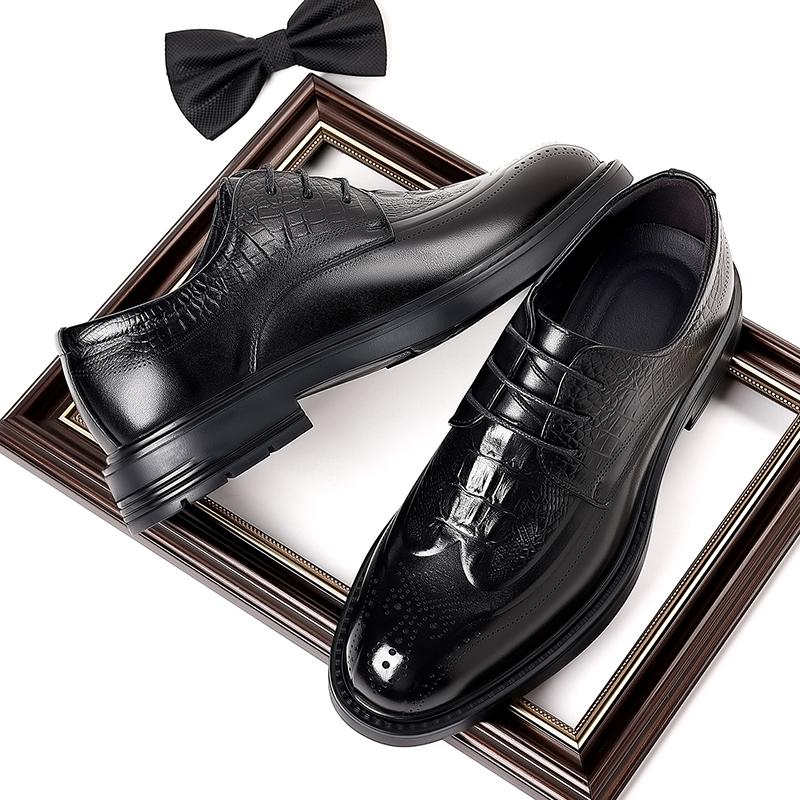 Мода Горячая Распродажа Мужская Деловая Формальная Обувь Модная Одежда Повседневная Обувь Классические Кожаные Оксфорды Узор Крокодиловой Кожи Мужская Деловая Обувь