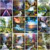 DIY Waterfall 5D Diamond Painting Full Round Drill Scenic Diamond Embroidery Cross Stitch Mosaic Kits Resin Wall Art Home Decor