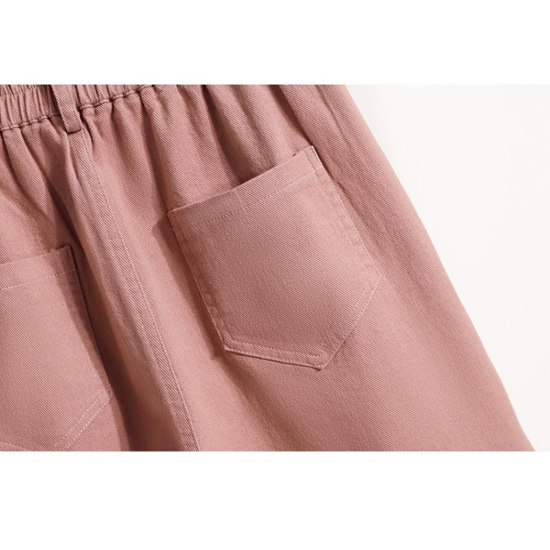 DIMANAF Plus Size 2025 Женские шорты, брюки, летние эластичные однотонные свободные джинсы-шаровары, короткие базовые брюки с высокой талией